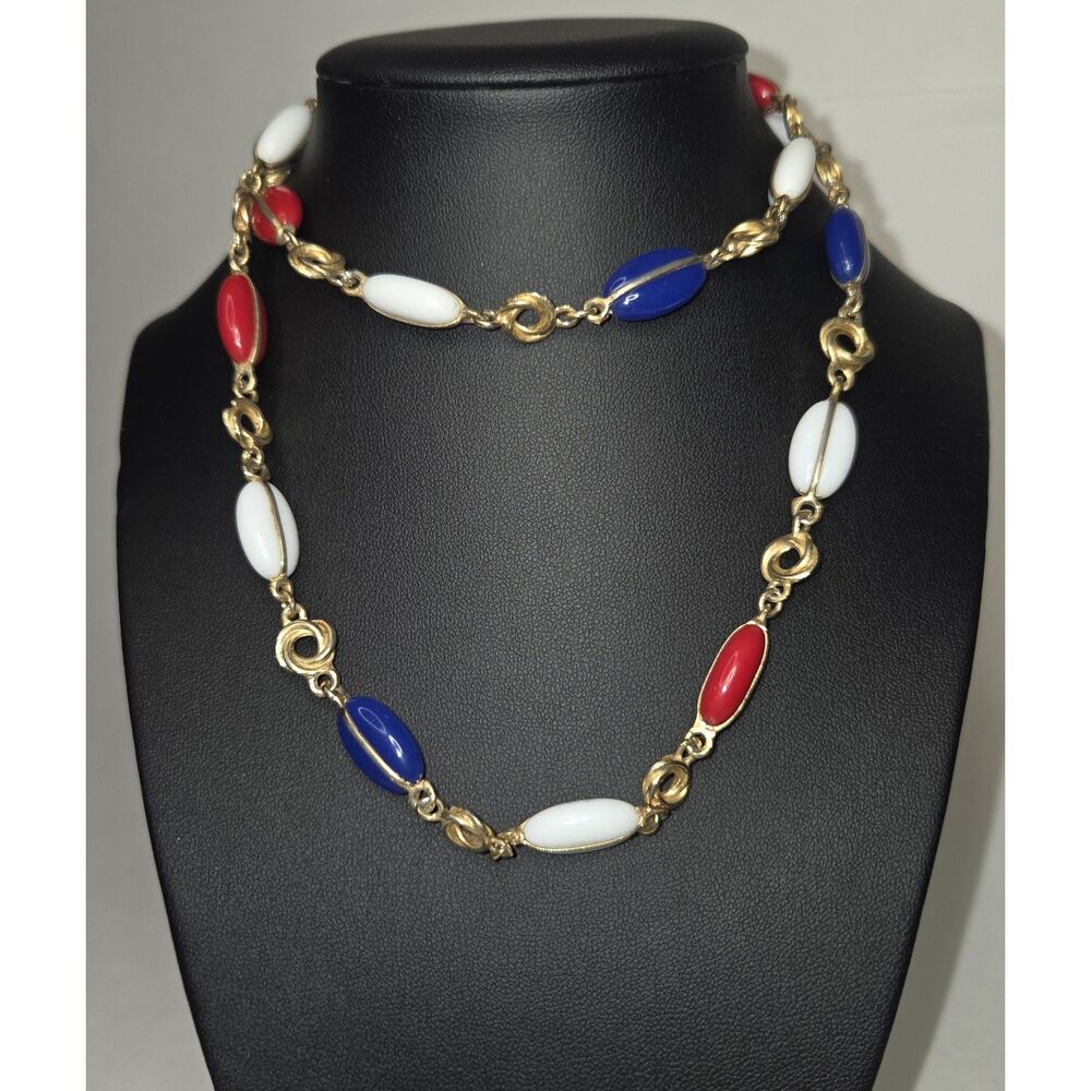 Vintage Patriotic Red White Blue Beads - Picture 9 of 12